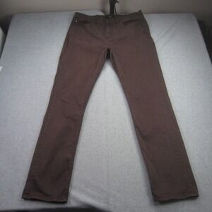 Brothers Sons Pants Mens 36x34 Brown Slim Straight Stretch Chino